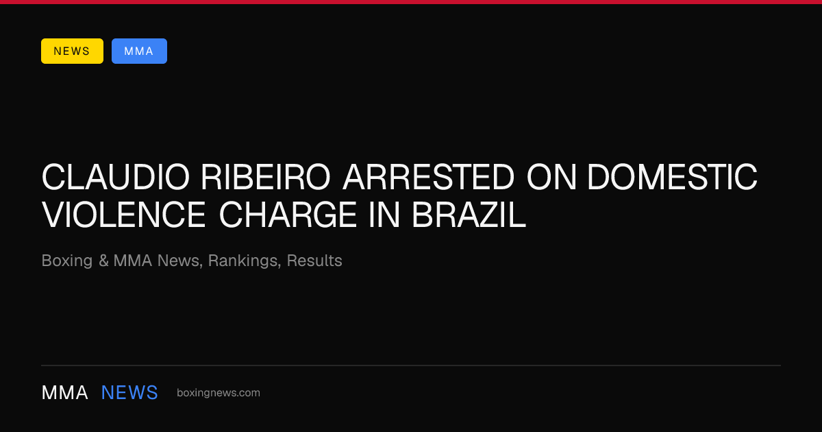 Claudio Ribeiro arrested on domestic violence charge in Brazil