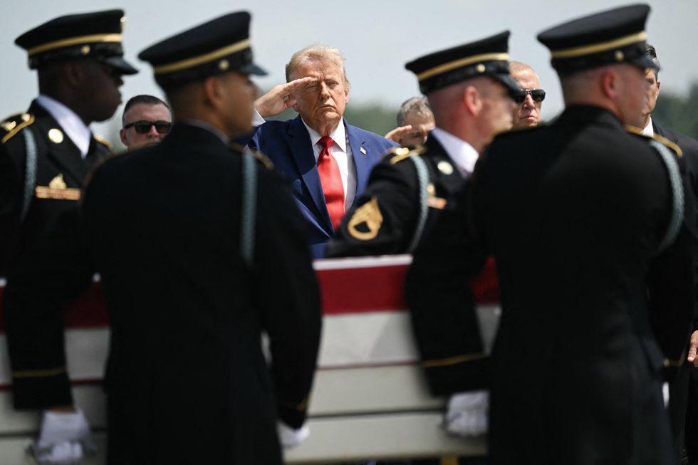 Donald Trump at Dover Air Force Base in Delaware | Source: GETTY