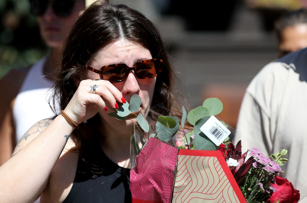 Dog owner breaks down in tears outside daycare where her beloved bulldog allegedly drown