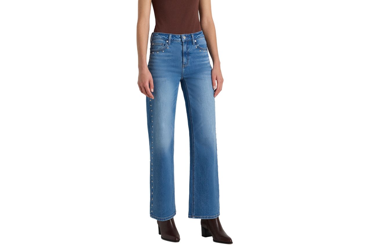 Bella Stretch Studded Relaxed Straight Jeans