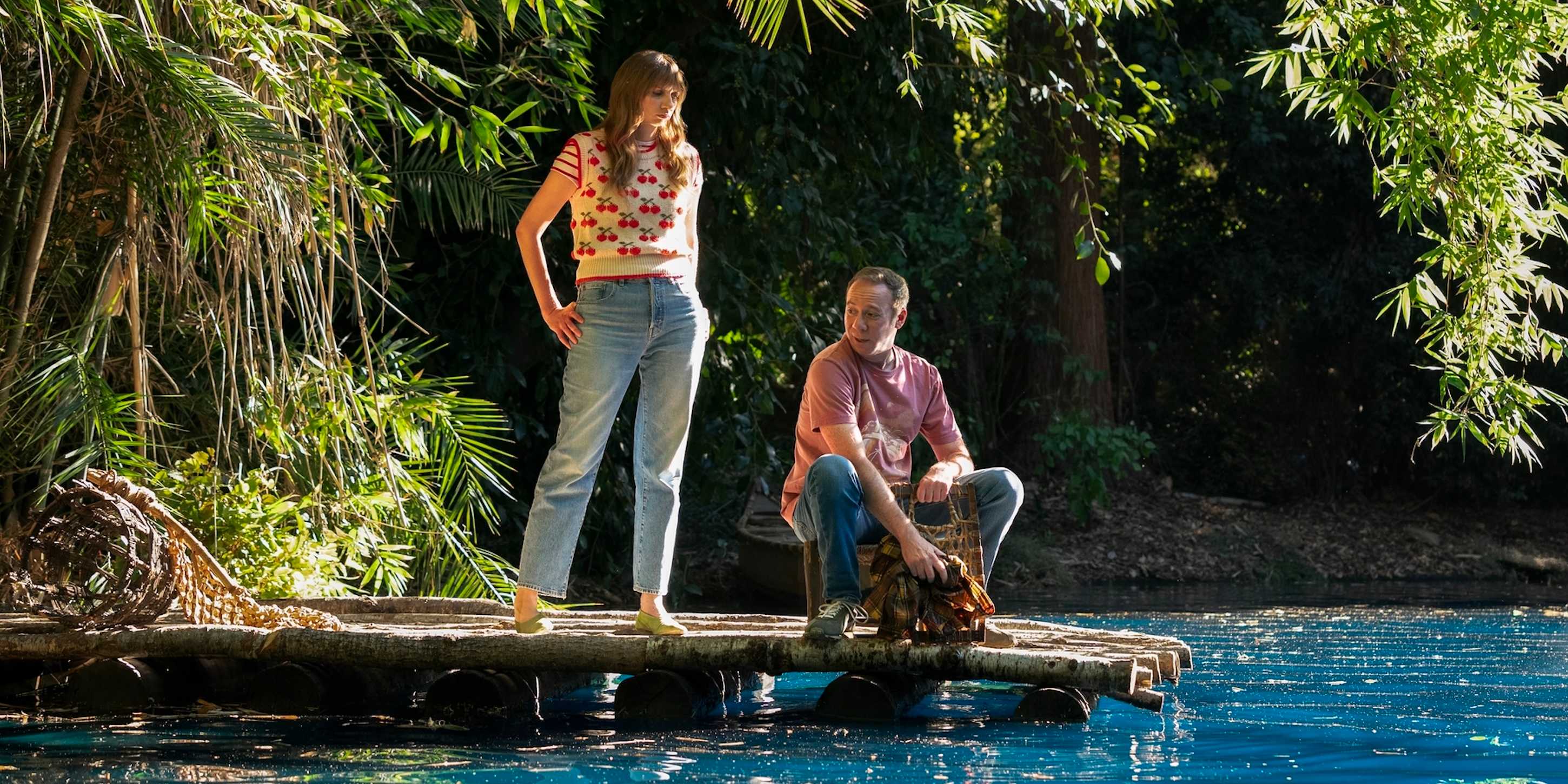 Denise (Lauren Lapkus) and Stuart (Kevin Sussman) on Stuart Fails to Save the Universe