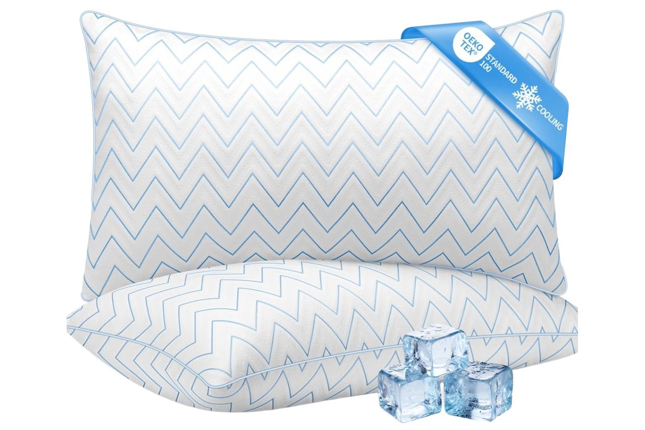 DIORIS Pillows Queen Size Set of 2, Cooling Bed Pillows for Sleeping, Breathable Down Alternative Microfiber Fill, 18 x 29 Inches, Medium Soft for Back Side Stomach Sleepers, Hypoallergenic