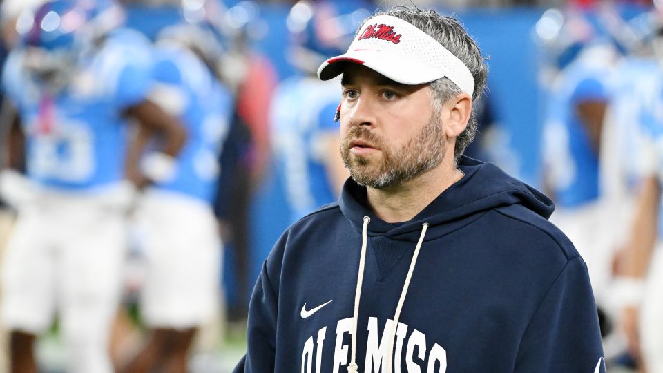 Ole Miss Rebels head coach Pete Golding during warmups prior to the game against the Miami Hurricanes on January 8 in Glendale, Arizona. - Norm Hall/Getty Images