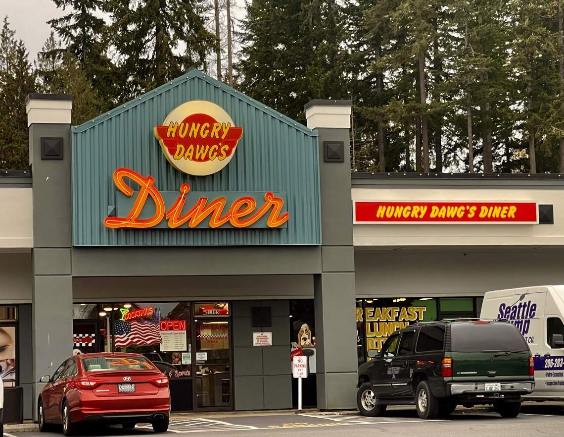 Hungry Dawg’s Diner in Bonney Lake pictured before a car crashed into the business.