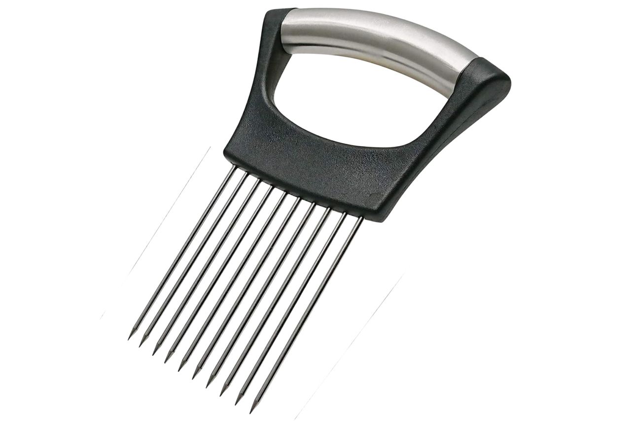Stainless Steel Onion Holder for Slicing,Onion Slicer Holder,Onion Cutter for Slicing of Onions,Tomatoes,Avocados,Eggs and Other Vegetables,KItchen Utensils