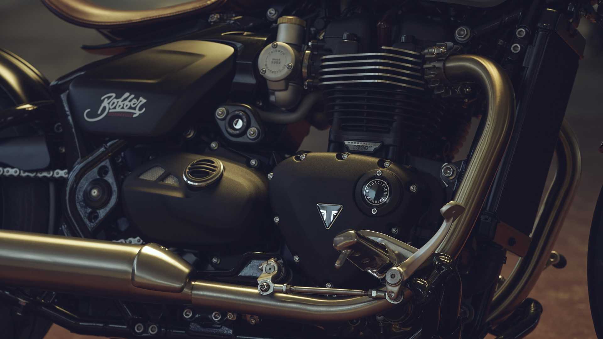 2026 Triumph Bonneville Bobber parallel-twin engine close-up shot
