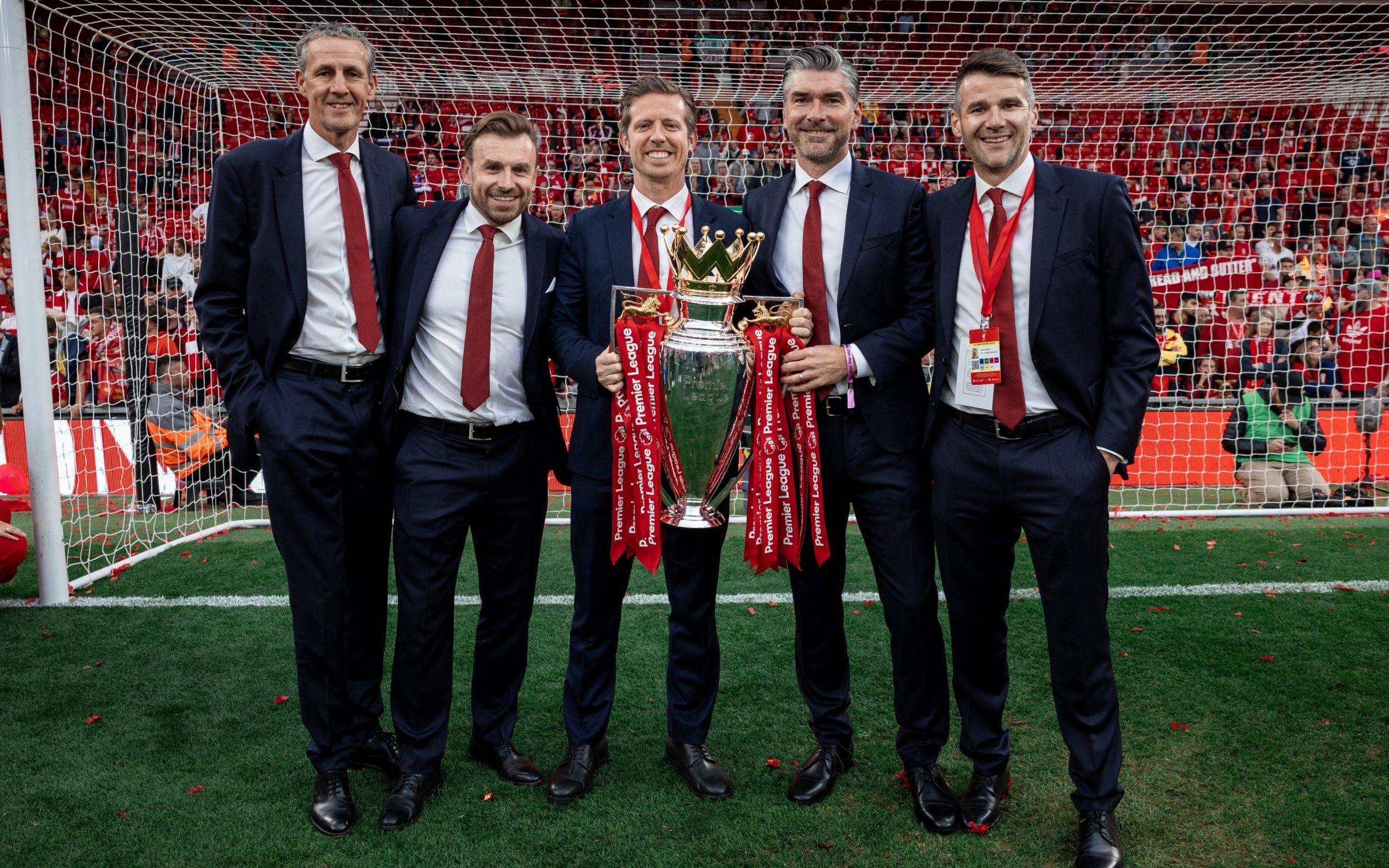 Michael Edwards and Richard Hughes with the Premier League