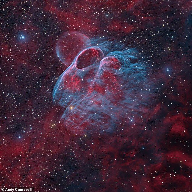 Andy Campbell's 'Winged Sandals of Mercury' showed an incredible structure within the Vela supernova remnant, receiving an honourable mention in the Deep Sky category