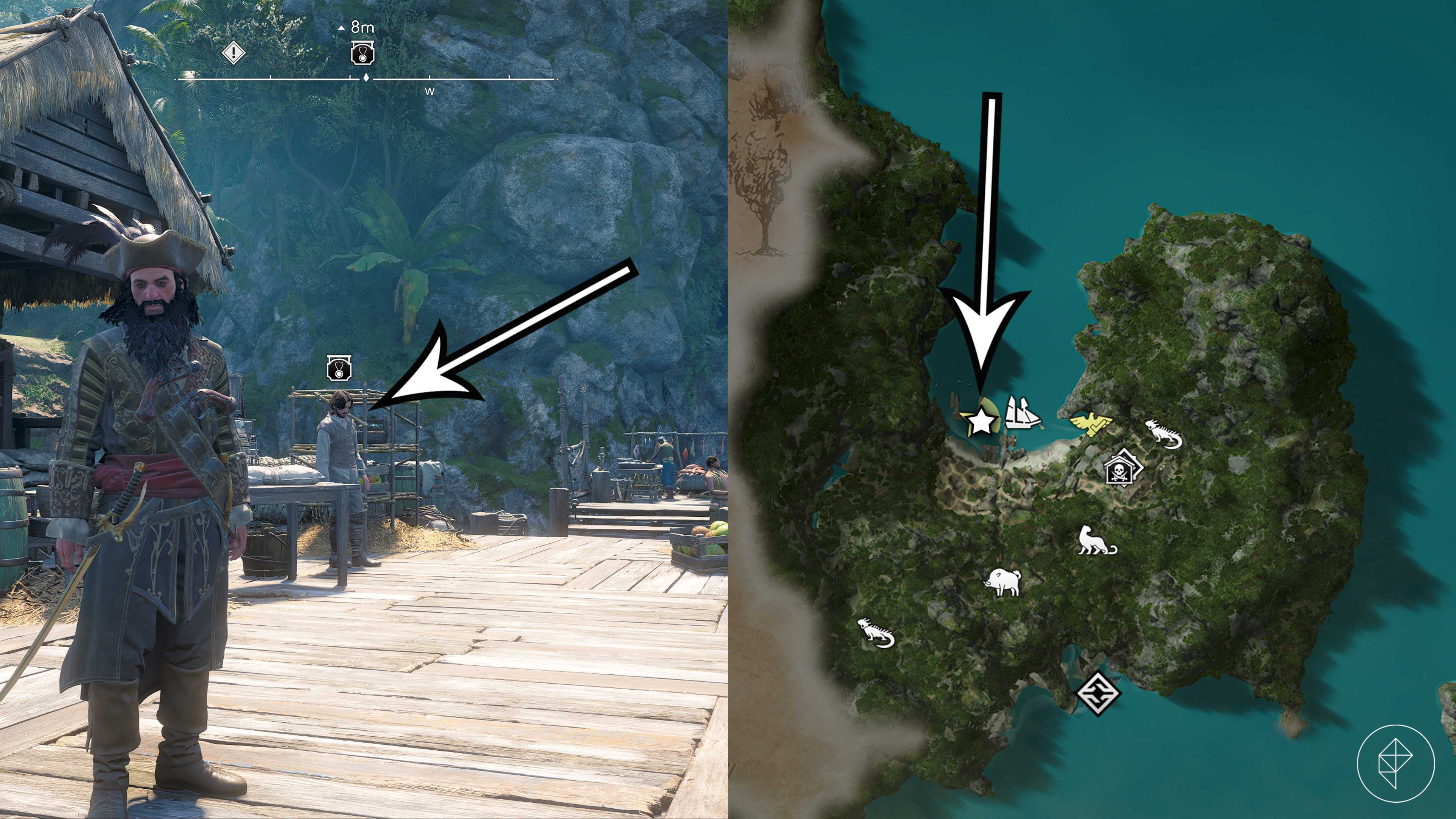 The location of the Whaler Outfit needed for the Blackbeard mod in Assassin's Creed Black Flag Resynced.