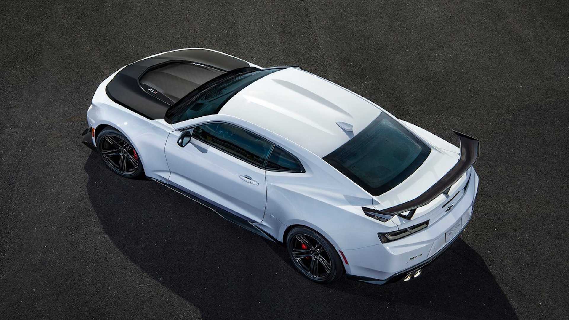 2018 Chevrolet Camaro ZL1 1LE Coupe White Overhead Rear Angle