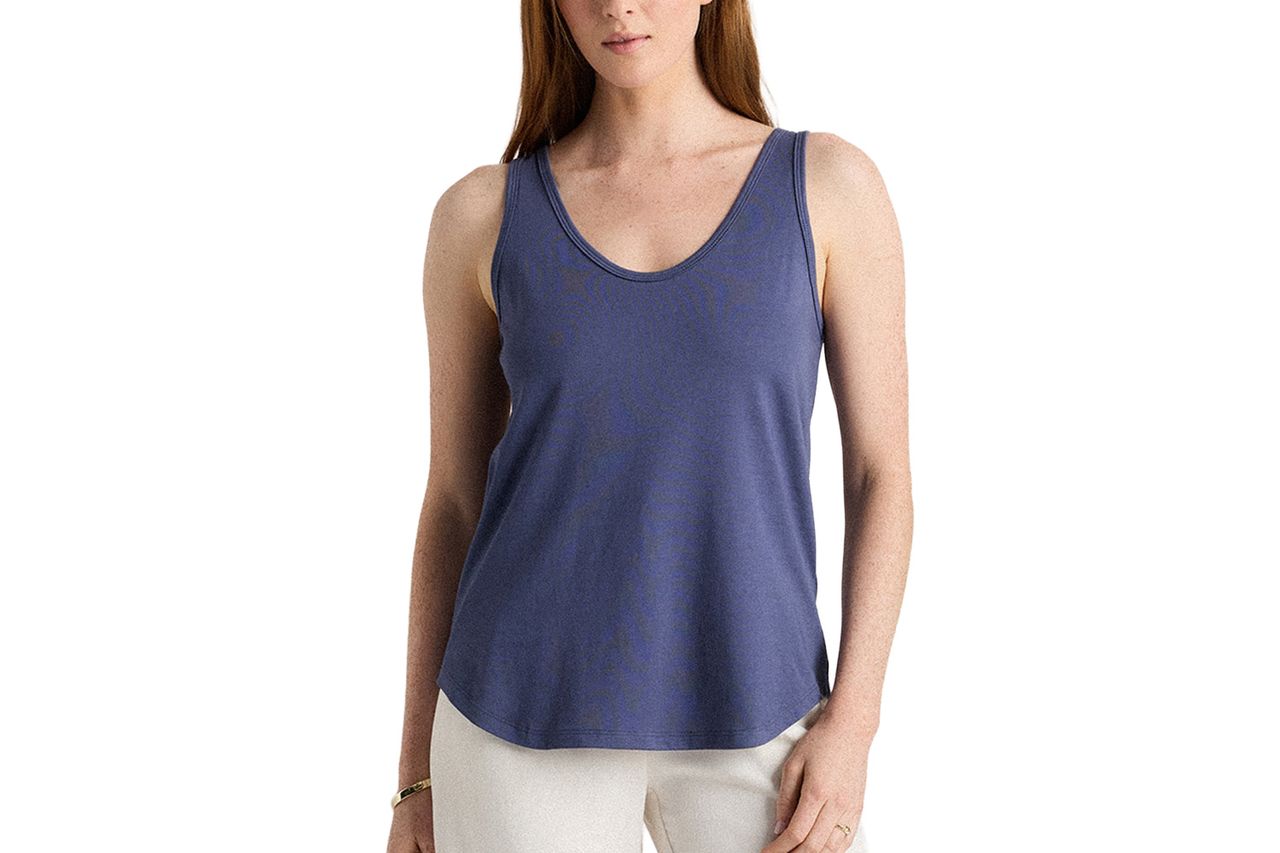 Quince Cotton Modal Double Scoop Neck Tank