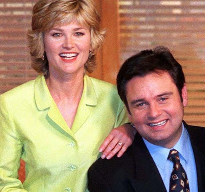Eamonn Holmes and Anthea Turner on GMTV in 1996, shortly before Holmes reportedly issued an ultimatum over his co-host
