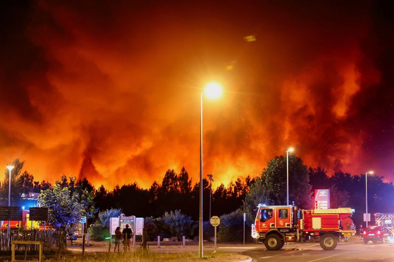Wildfire in the Gironde department