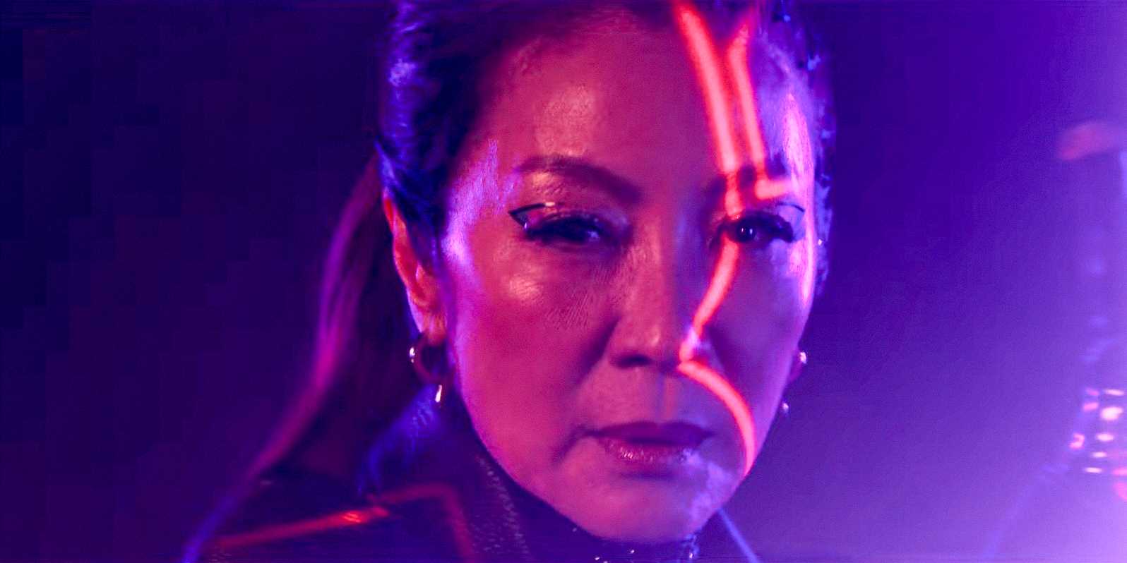 Philippa Georgiou (Michelle Yeoh) bathed in neon light in Star Trek Section 31 Teaser Trailer