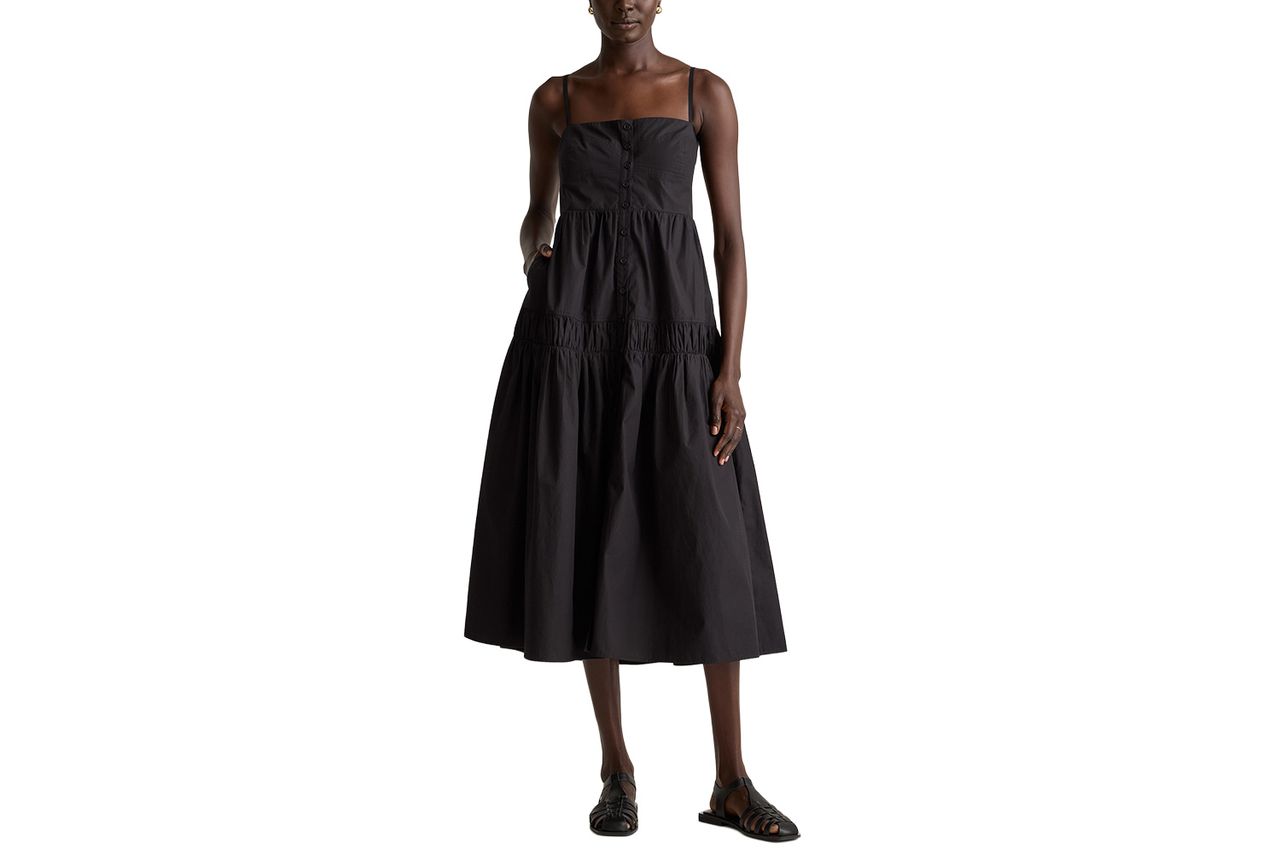 Quince 100% Organic Cotton Poplin Spaghetti Strap Maxi Dress