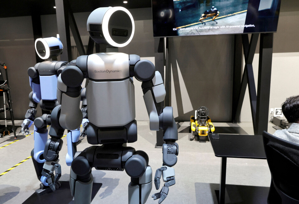 Boston Dynamics Atlas robots are displayed in the Hyundai Motor Group booth during CES 2026 in Las Vegas, Nevada, on Jan. 6.