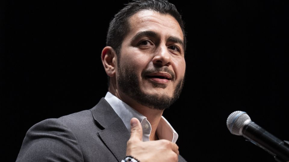 Michigan Democratic candidate for Senate Abdul El-Sayed speaks at The People V. The Powerful rally at the Detroit Opera House on July 18, 2026 in Detroit, Michigan. - Sarah Rice/Getty Images