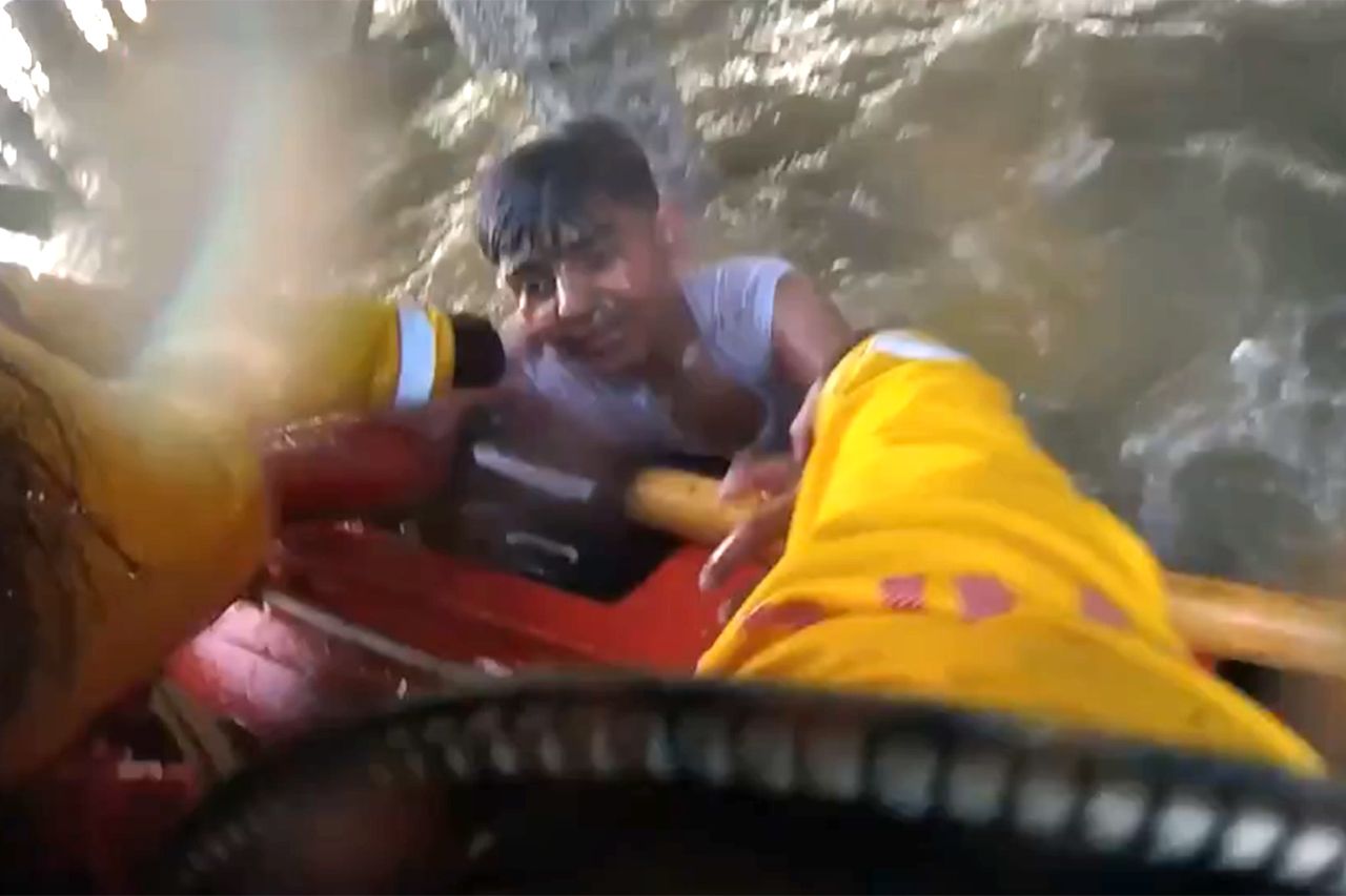 Subby (10) and his cousin Kizza (12) were trapped beneath the pier, desperately clinging to its supports as powerful waves crashed over them. Blackpool