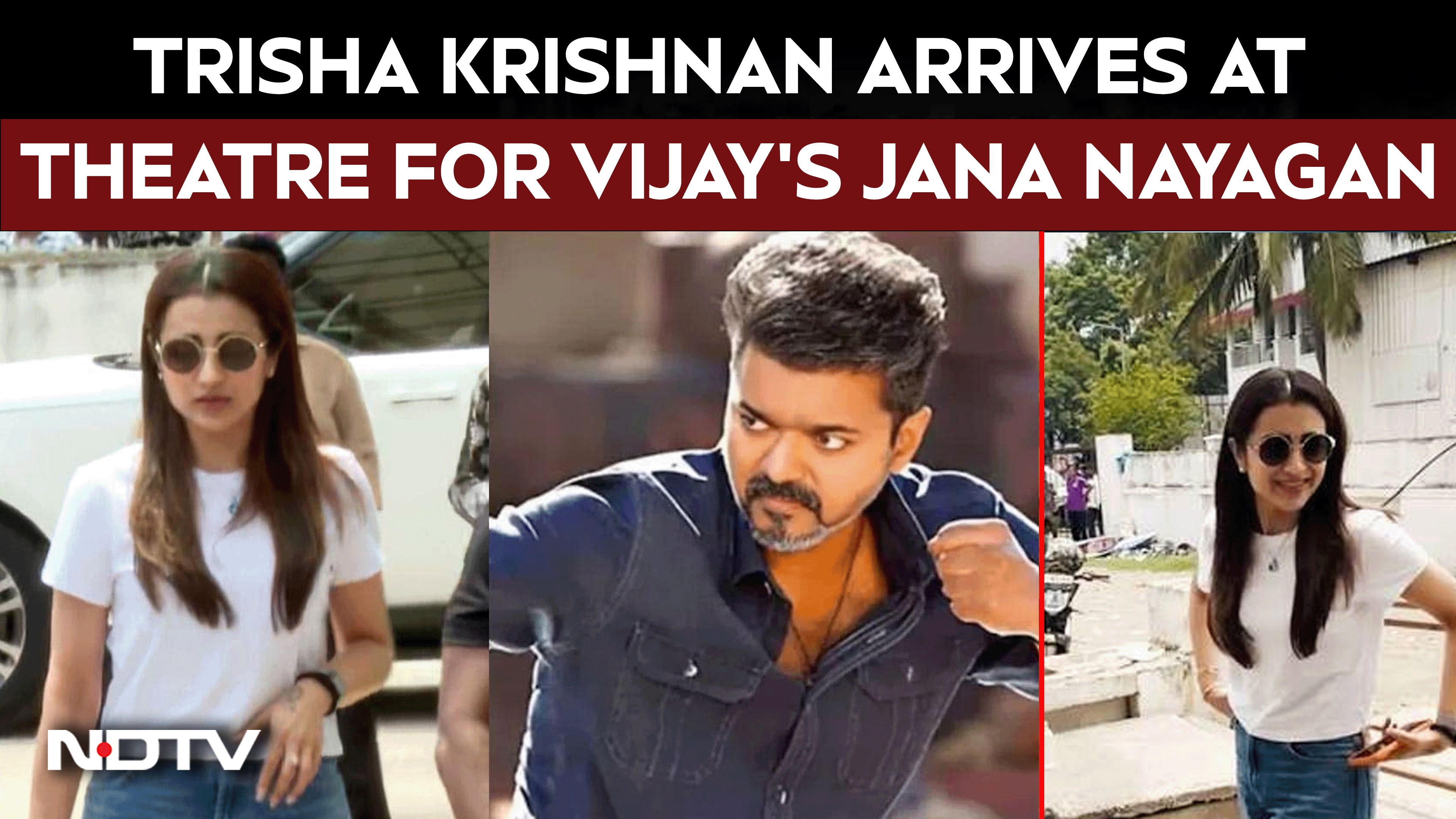Jana Nayagan | Trisha Krishnan arrives at Chennai theatre to watch ...