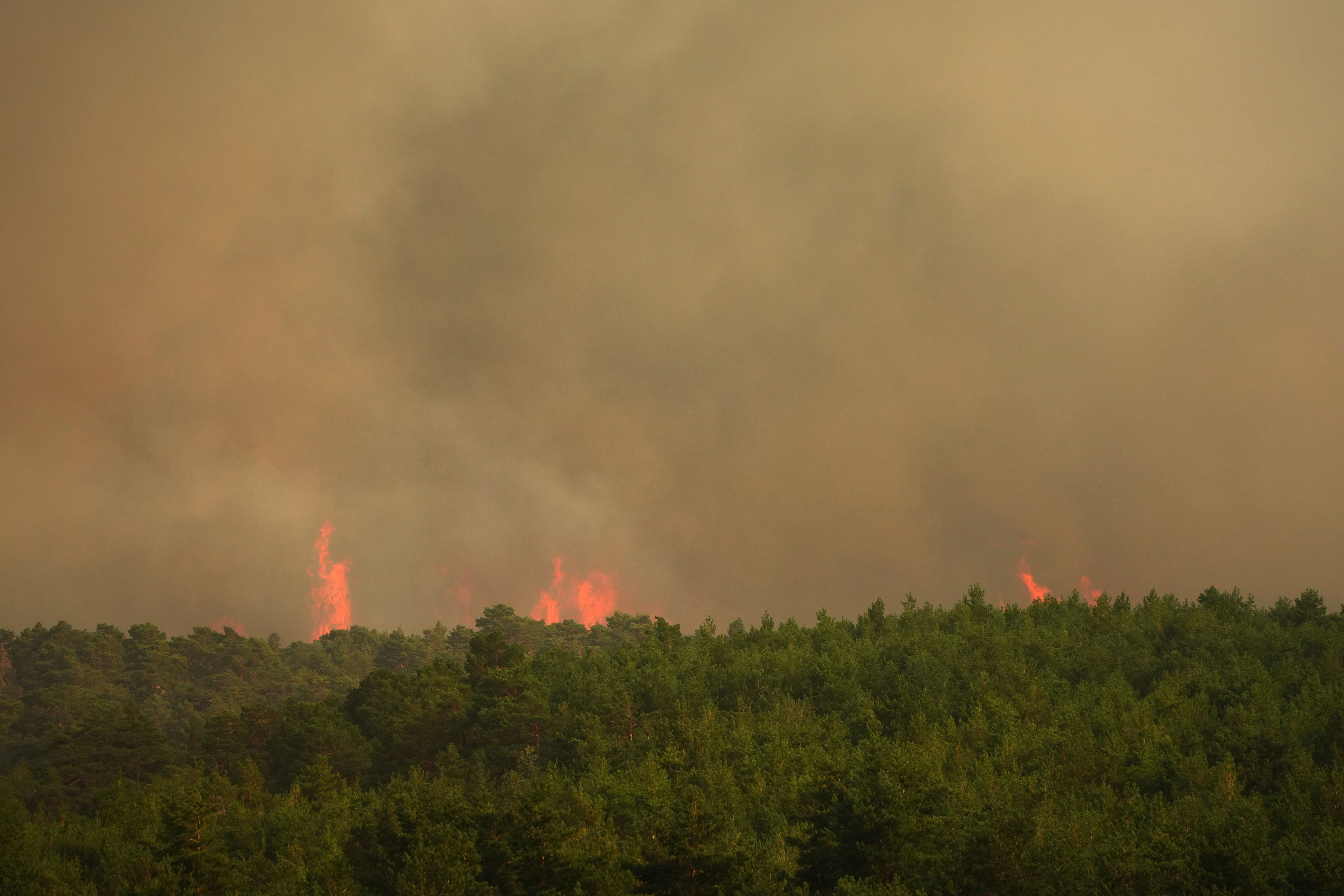 Wildfire advances near Condemios de Arriba, Guadalajara province, Spain, Wednesday, July 22, 2026, after a wildfire scorched tens of thousands of hectares (AP)
