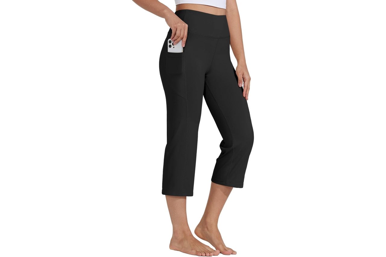 Willit Women's Yoga Capris Pants High Waist Leggings Crop Straight Leg Athletic Exercise Workout Capris 21