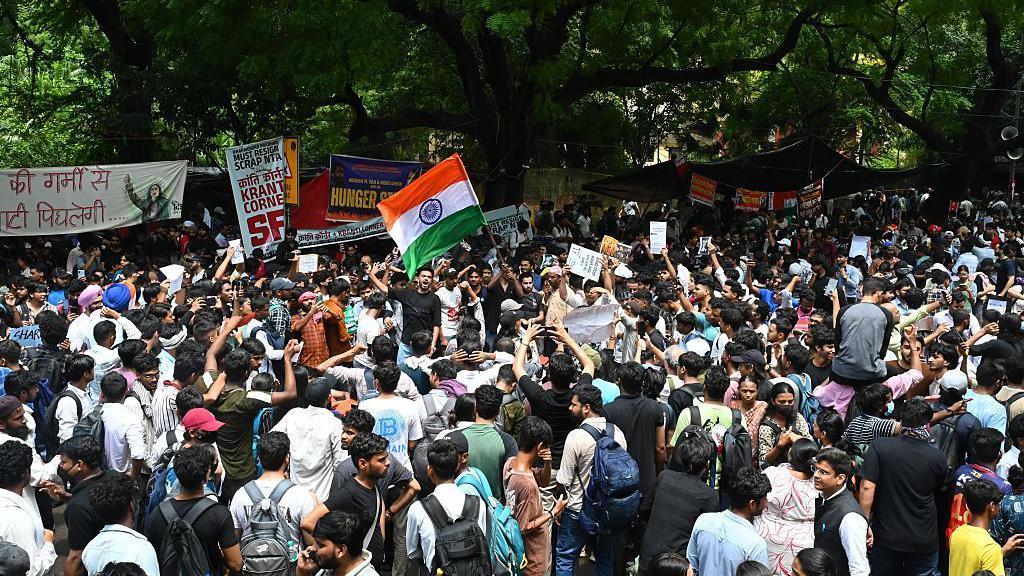 Huge crowds continue to gather around the protest site in Delhi