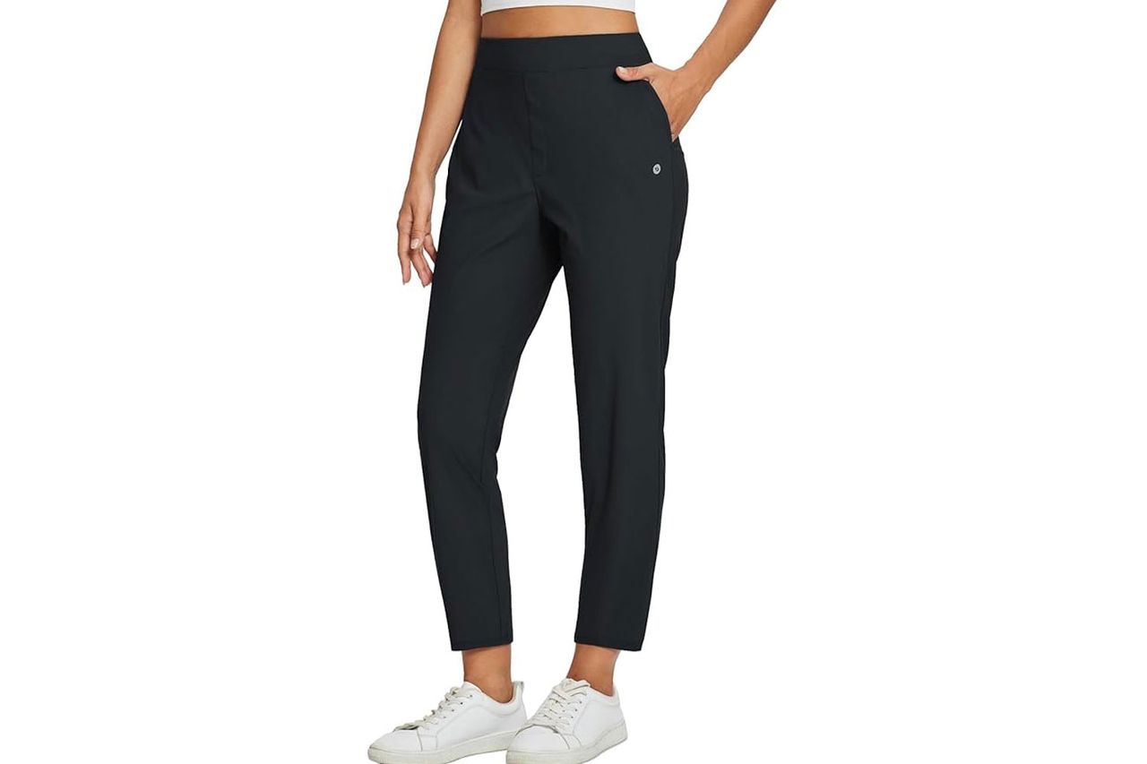 BALEAF Womens Travel Pants Lightweight Ankle Dress Pants with Zipper Pockets Golf Pants Stretch Petite Work Summer UPF50