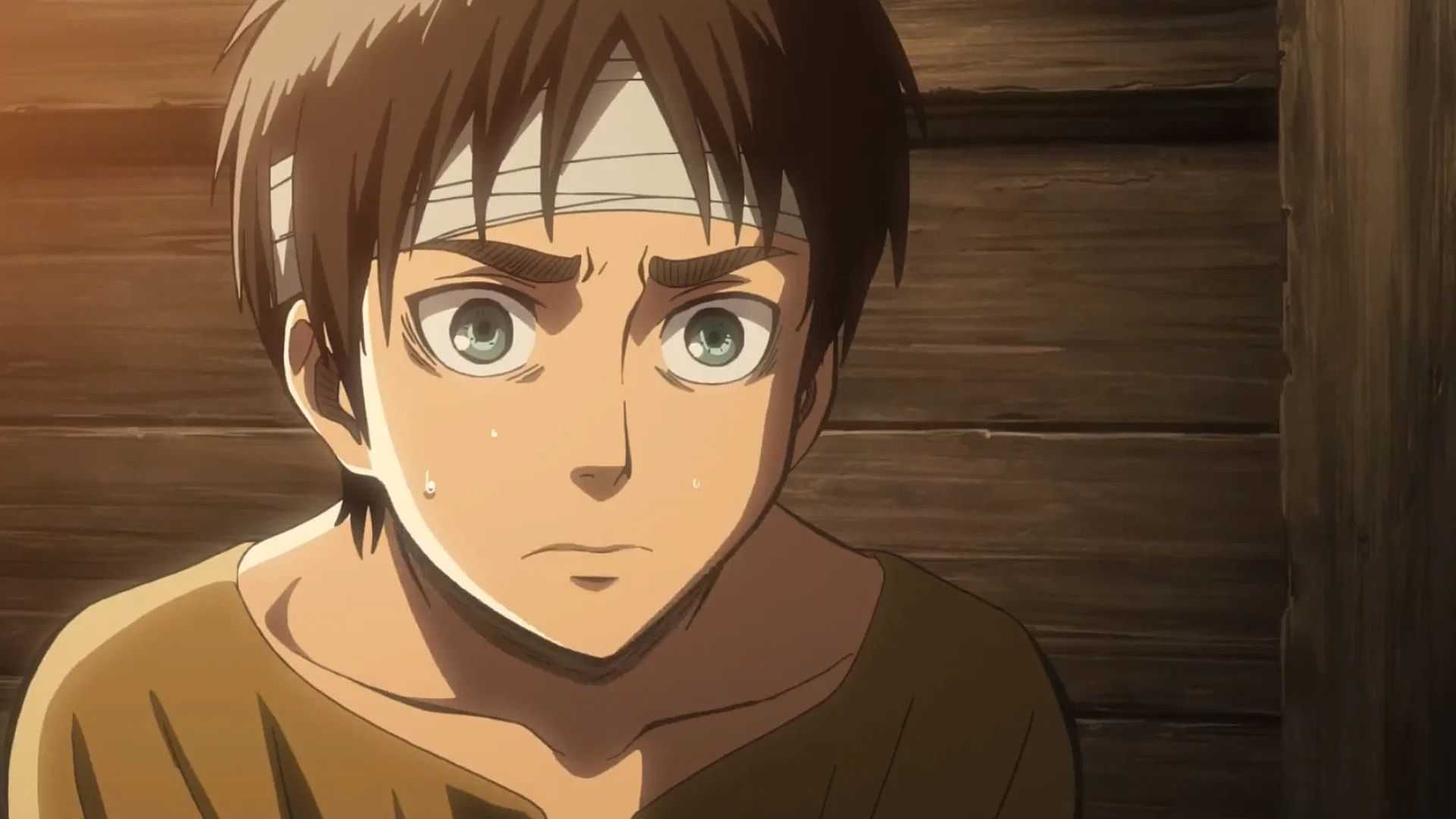 Young Eren Yeager with an injury in Attack on Titan