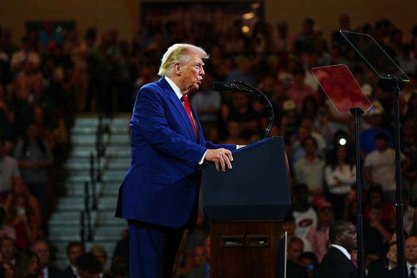 Trump gripped the lectern for most of his speech