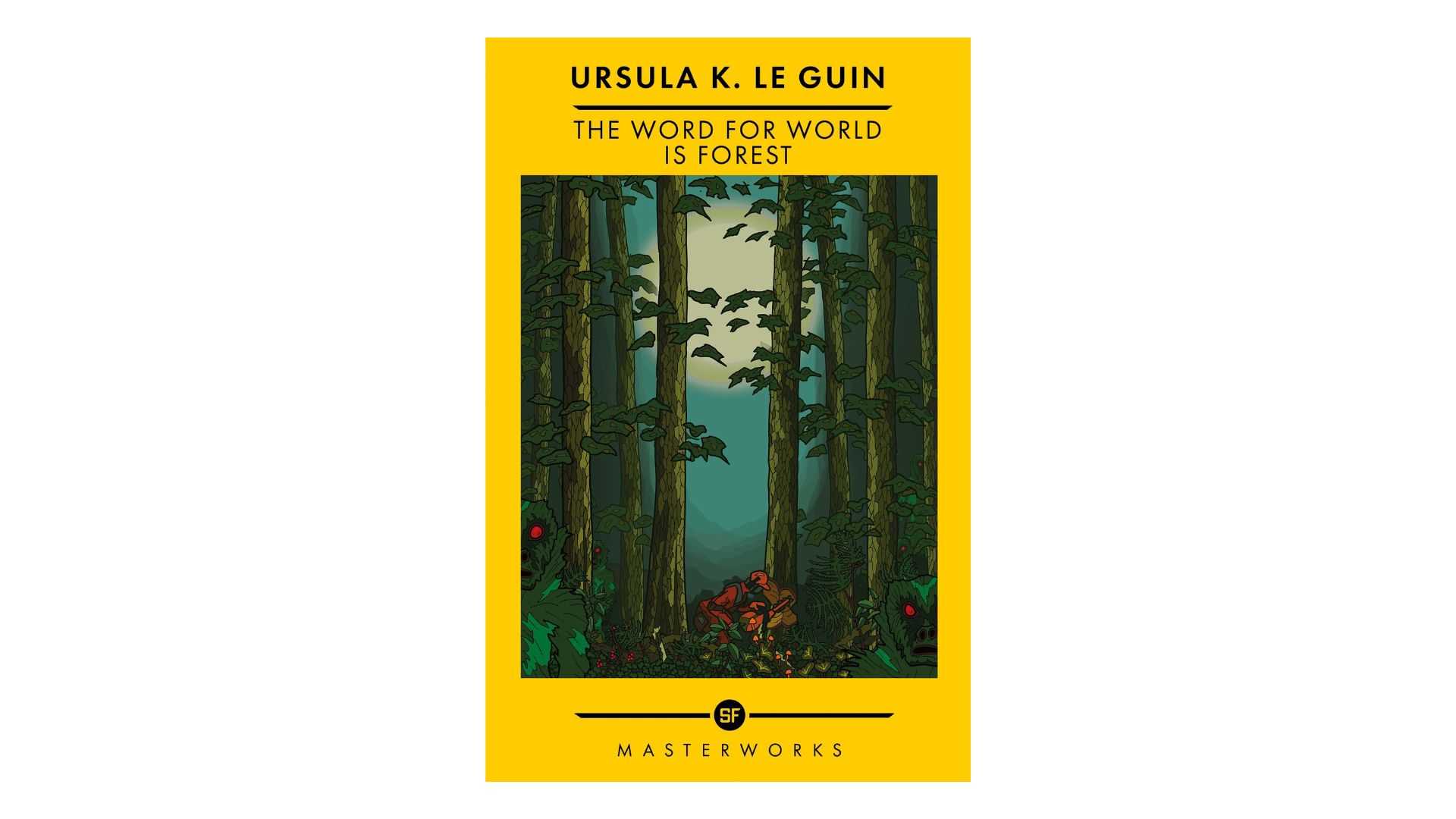 The Word for World Is Forest by Ursula K. Le Guin book cover on a white background