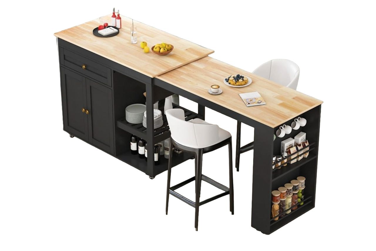 Kitchen Island with Extendable Dining Table