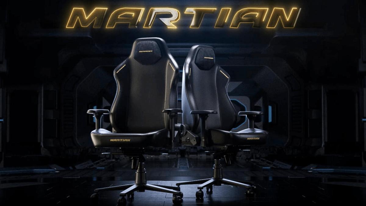 Two DXRacer Martian chairs side by side.