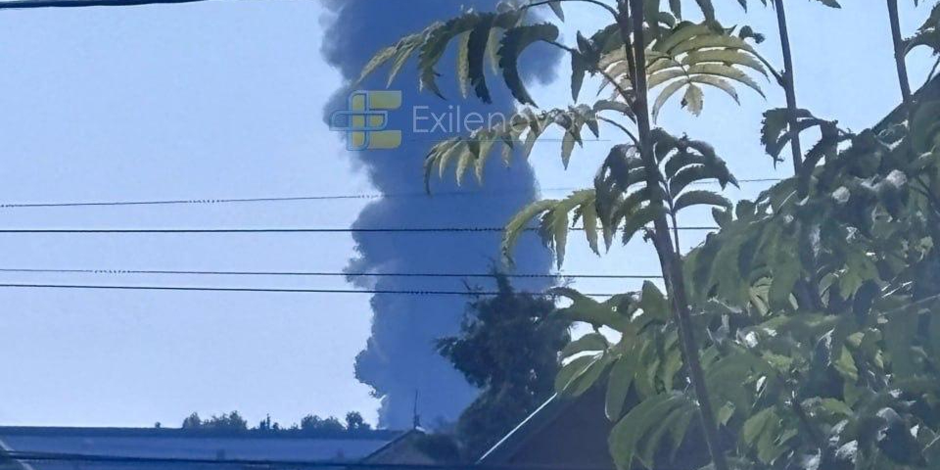 A large plume of smoke after a drone attack in Bashkortostan, July 23, 2026