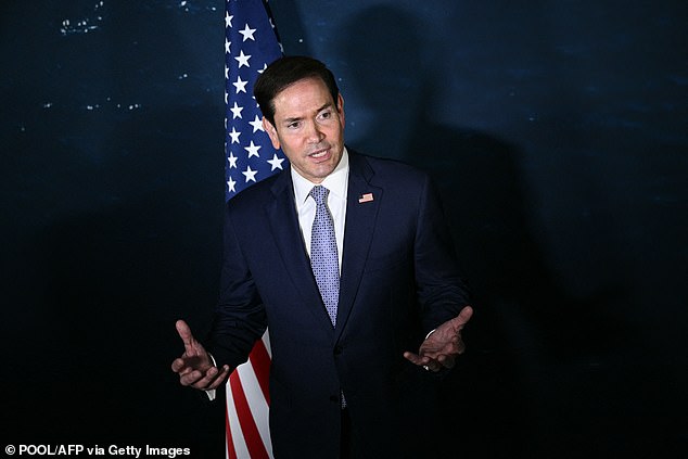 Mr Miliband held his first talks with counterpart Marco Rubio (pictured) at a summit in the Philippines overnight, and agreed to visit Washington soon