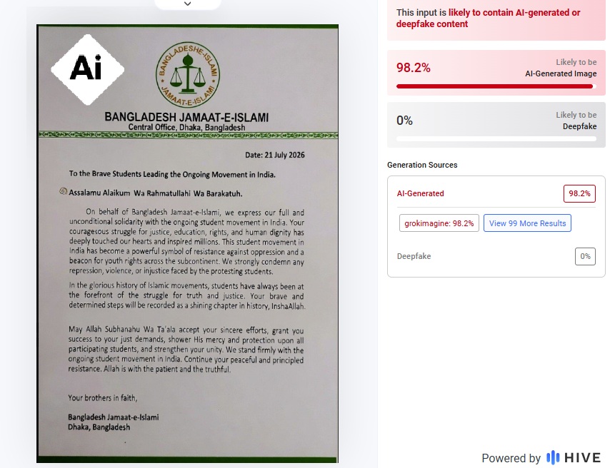 Posts circulate fabricated document to discredit India's youth movement