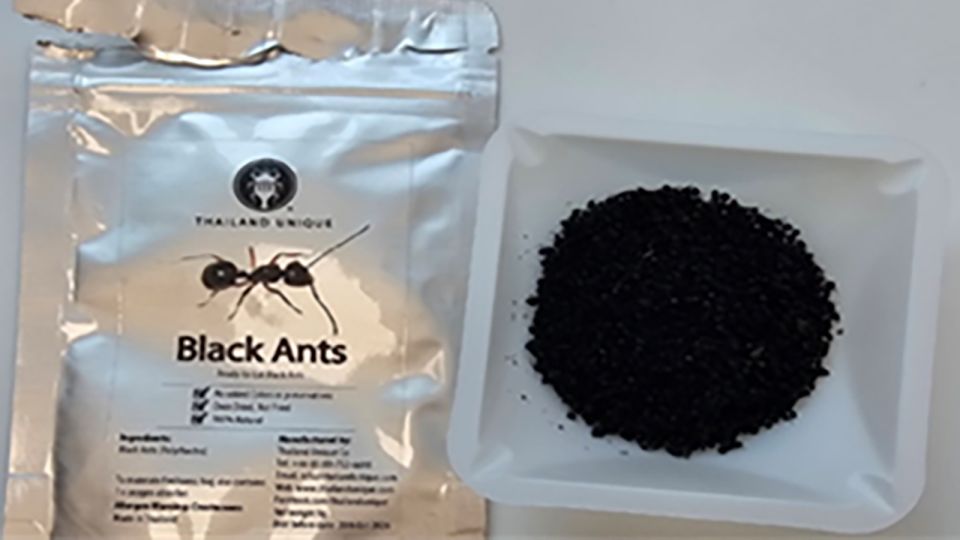 This ant product is imported from Thailand, according to the South Korean Ministry of Food and Drug Safety. - Ministry of Food and Drug Safety