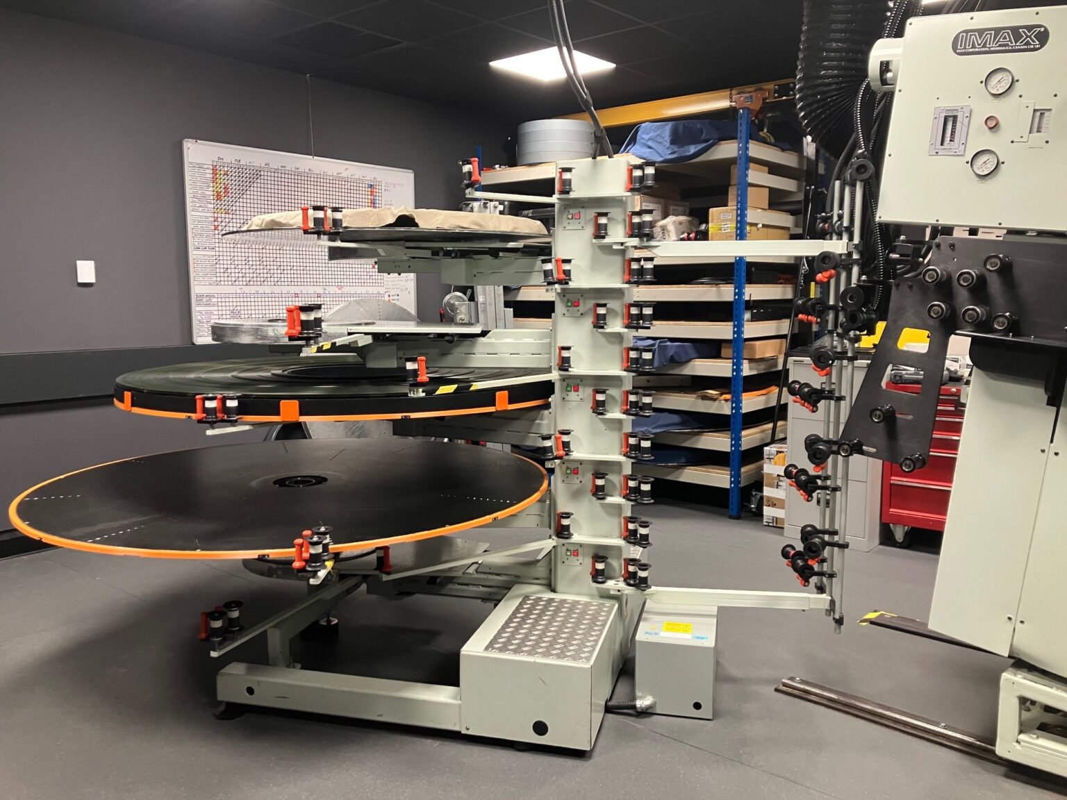 IMAX film reel in the projection room at the Science Museum