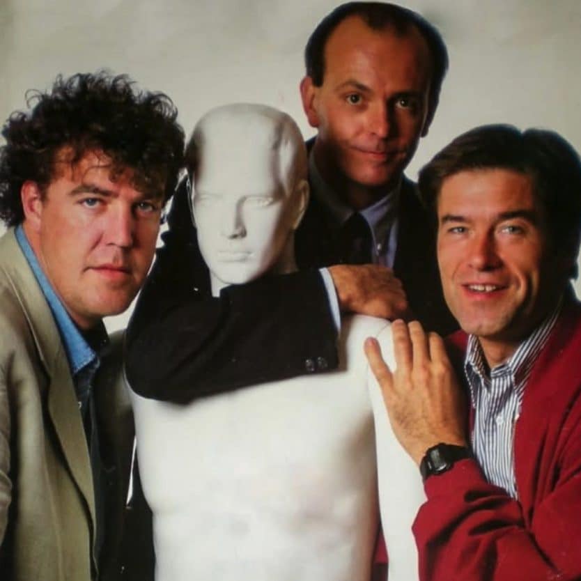 Quentin Willson (centre) and Jeremy Clarkson worked together on Top Gear throughout the Nineties