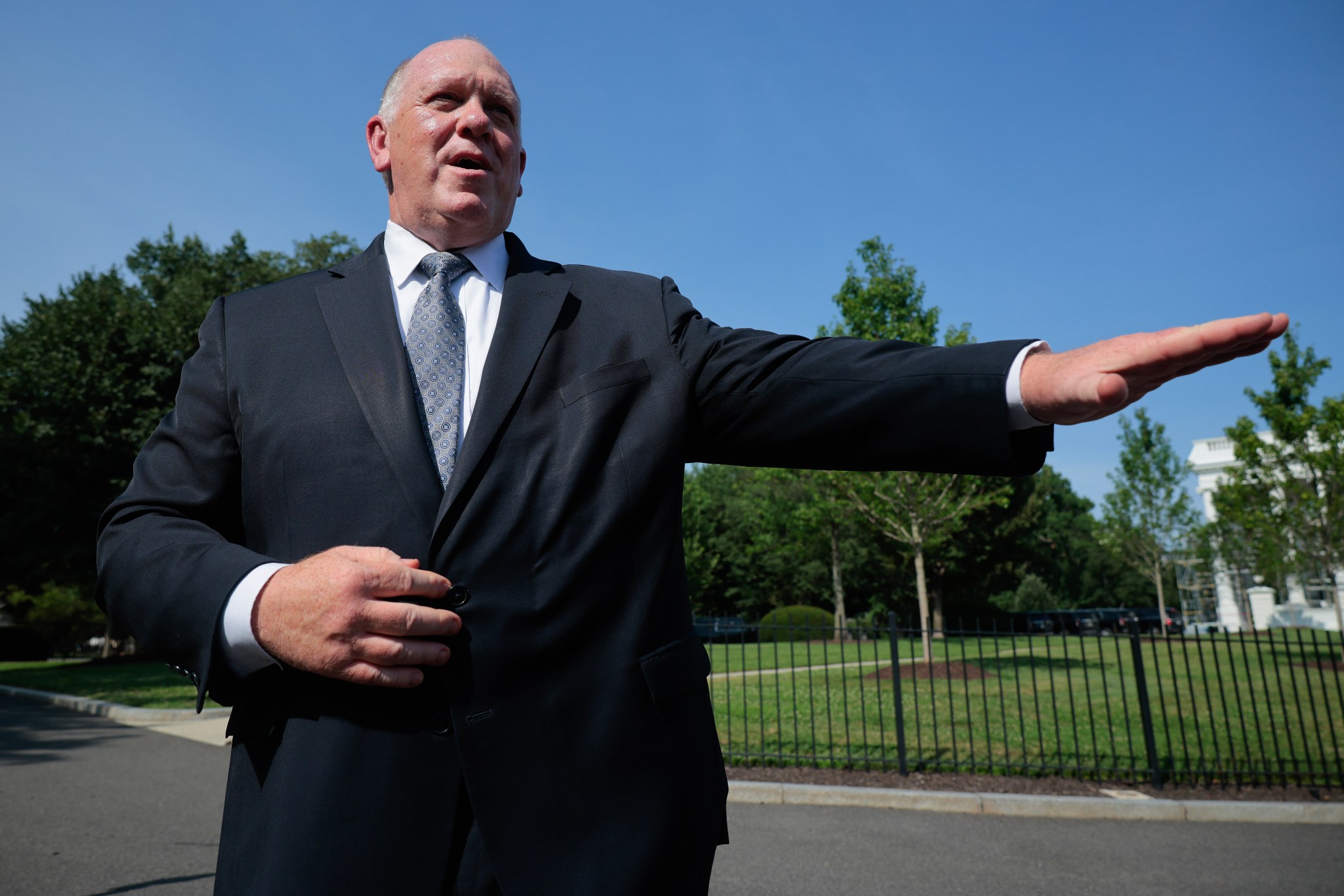 White House Border Czar Tom Homan Speaks To Reporters Outside The White House