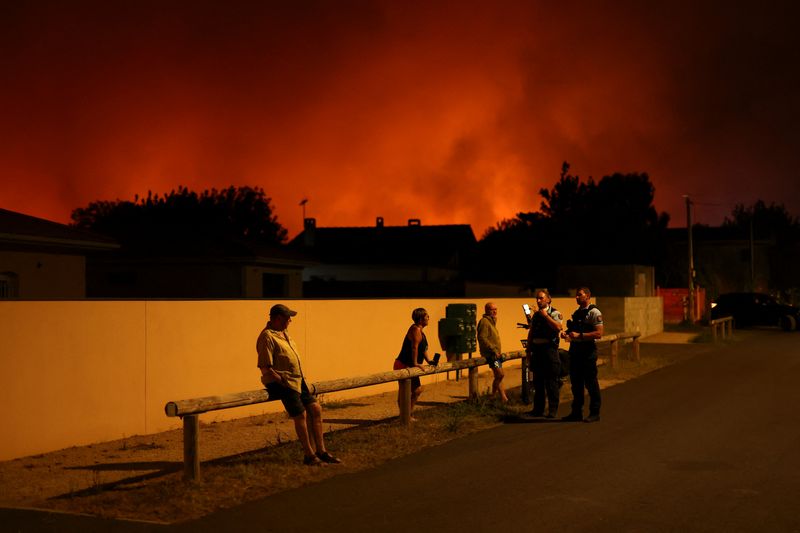 Wildfire in the Gironde department