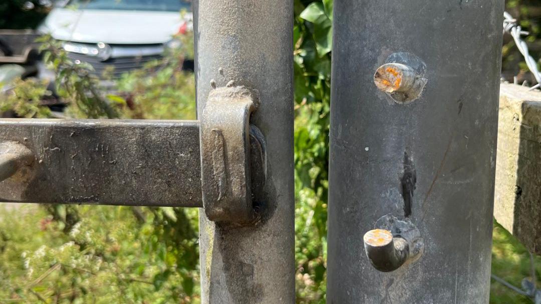 Police believe a power tool was used to cut through the secured gate