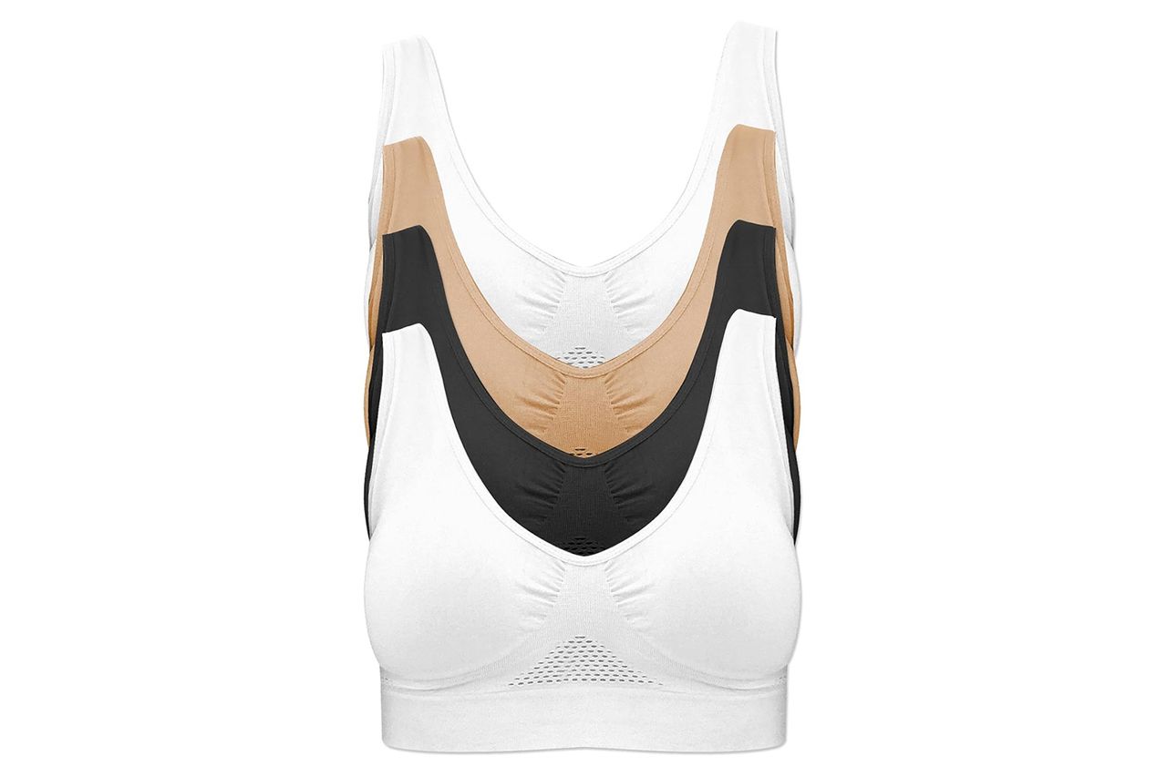 Pretty Seamless 4-Pack Seamless Wireless Cooling Unpadded Comfort Bra