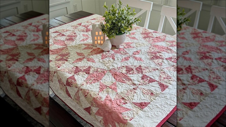 Upcycle Thrifted Quilts Into A Gorgeous One Of A Kind Tablecloth