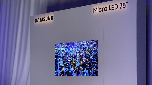 Samsung 75-inch MicroLED TV on display