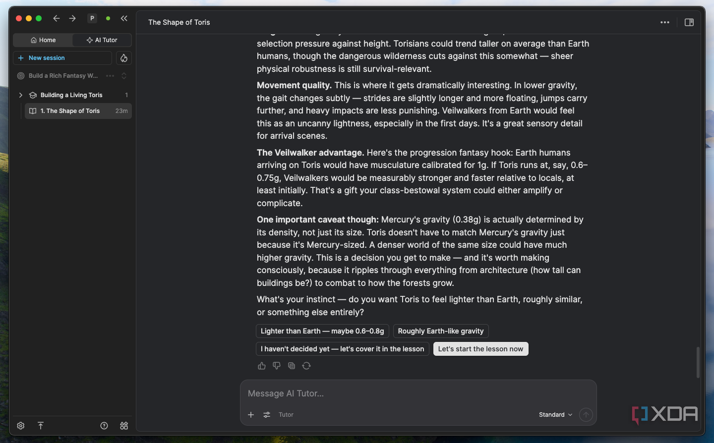 The AI tutor feature in Heptabase