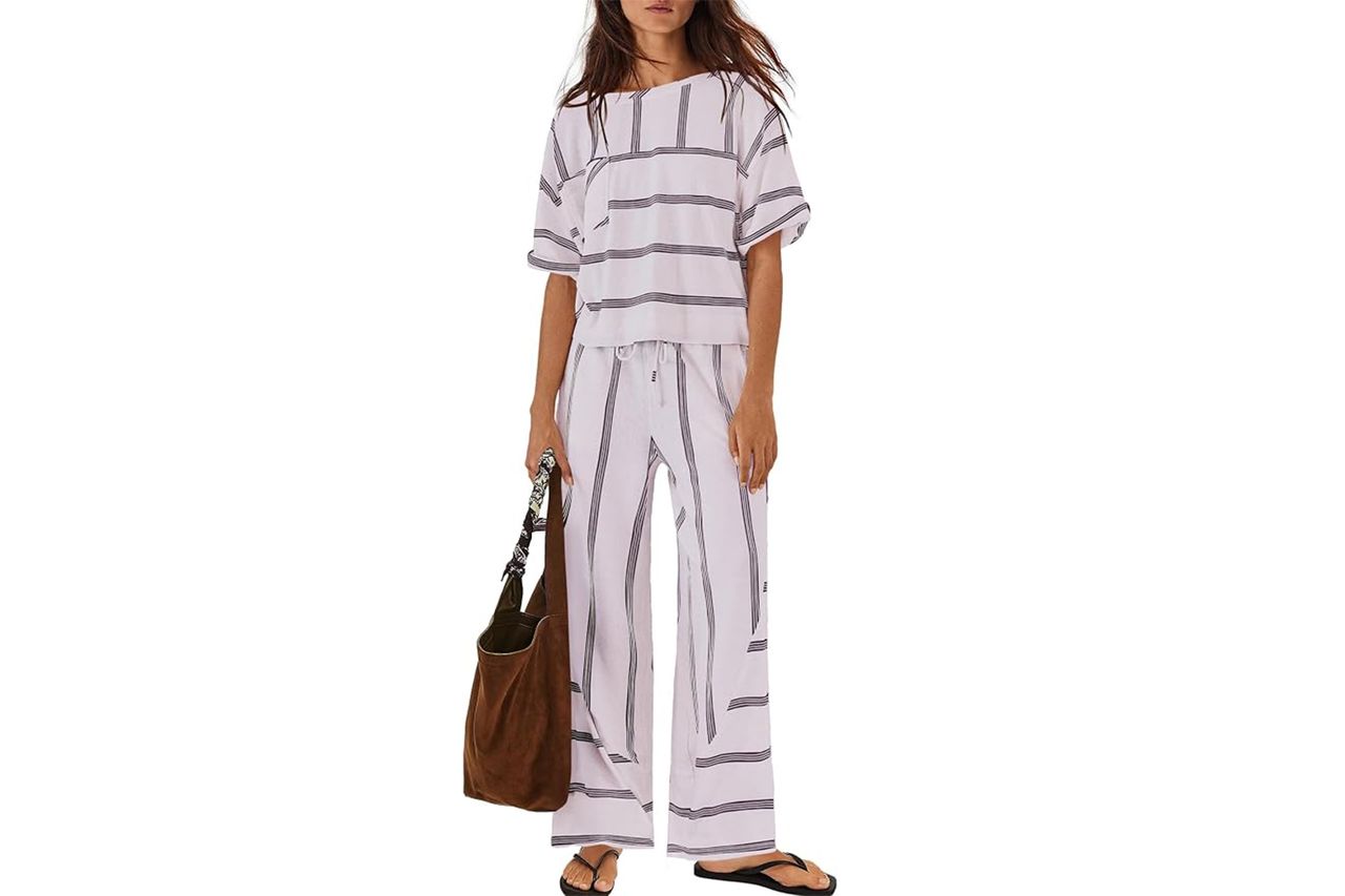 Nirovien Womens Striped Lounge Set