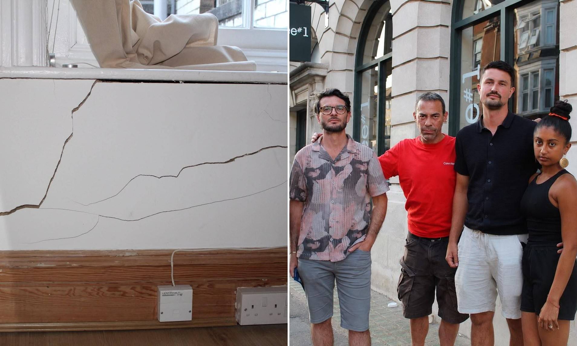 Homeowners claim flats worthless after building work by coffee shop caused their walls to crack