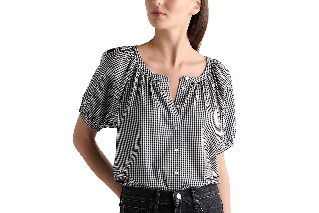 Quince Cotton Viscose Voile Raglan Short Sleeve Blouse