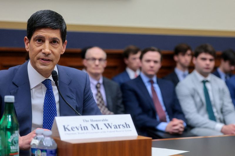 FILE PHOTO: Fed Chair Warsh testifies before House Financial Services Committee in Washington