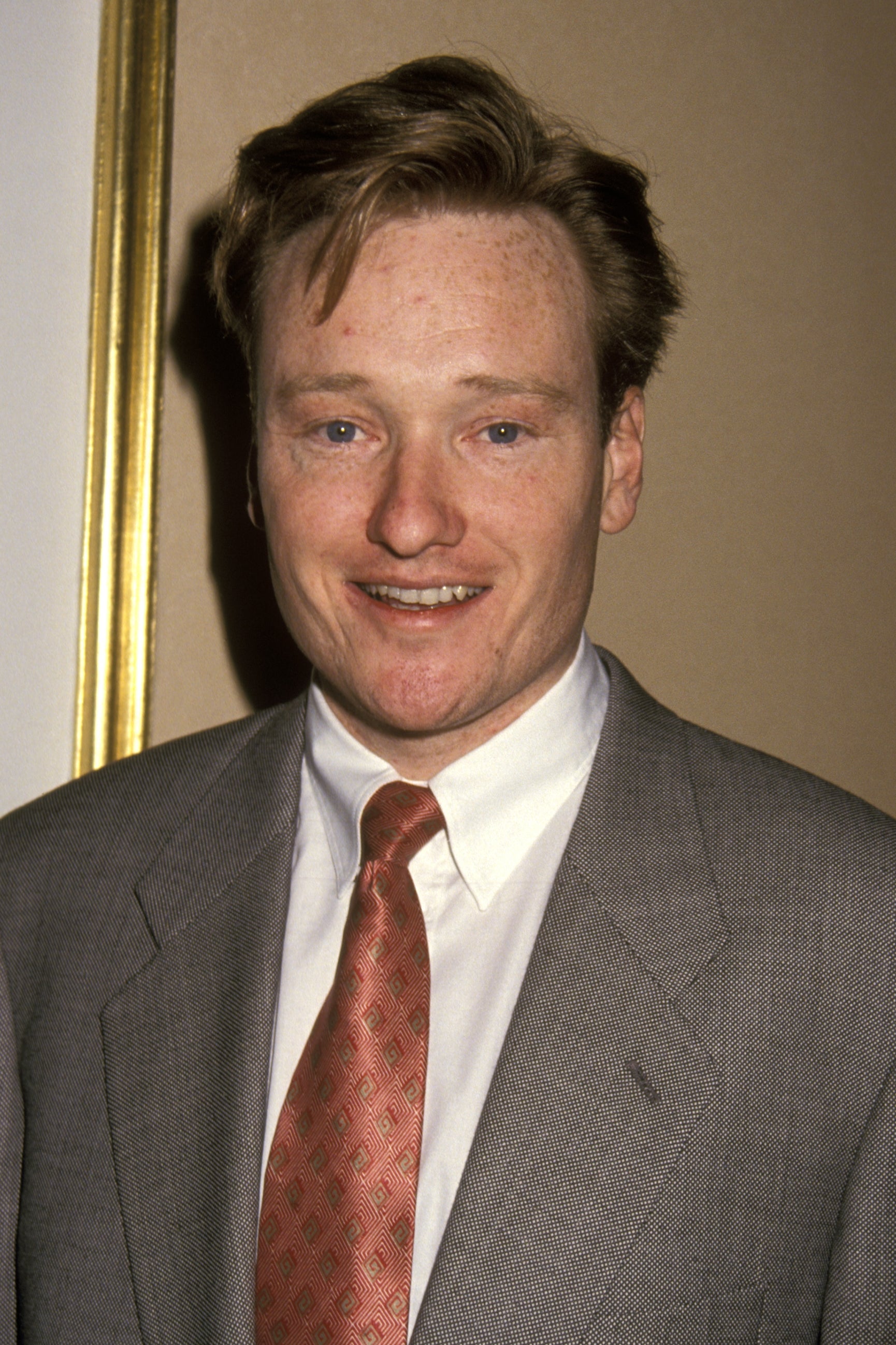 A person in a suit poses for a photo, wearing a tie and smiling slightly